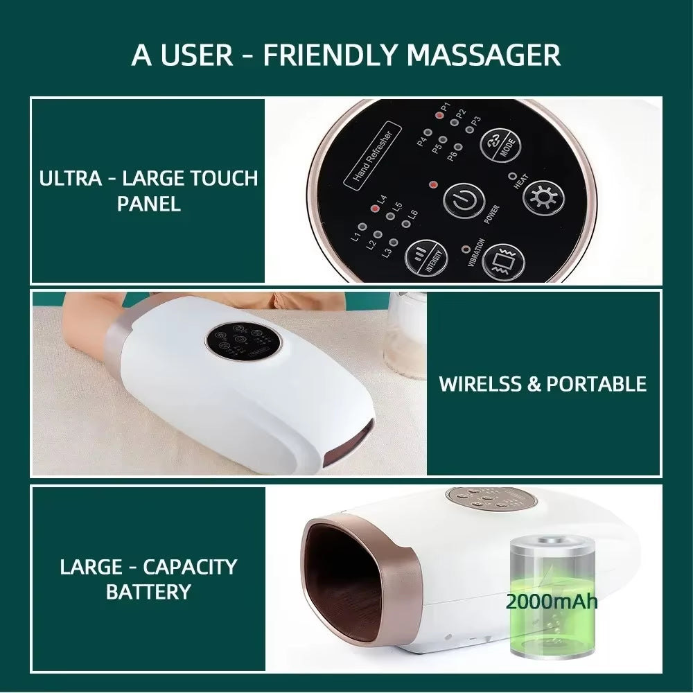 Experience Pain-Free Living: Ultimate Hand Massager with Airbag Compression & Soothing Hot Compress for Arthritis Relief