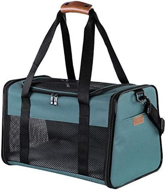 Airline Approved Soft Sided Pet Carrier - Collapsible Travel Bag for Medium Puppies and Cats