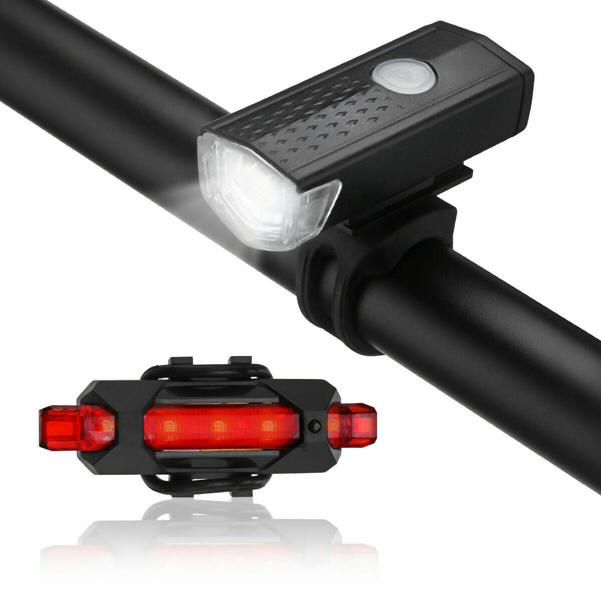 Ultimate USB Rechargeable LED Bicycle Headlight - Waterproof Front & Rear Lights for Safe Night Riding