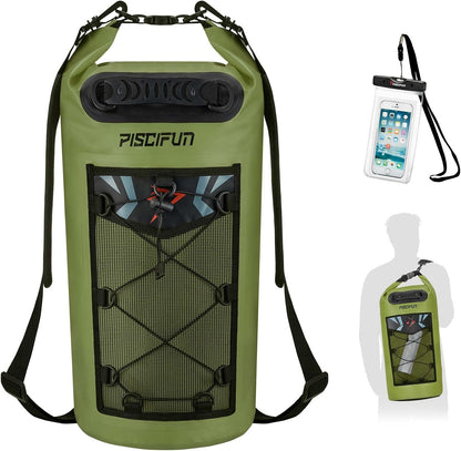 Ultimate Waterproof Floating Dry Bag Backpack with Phone Case - Ideal for Boating, Kayaking, and Fishing (Available in 10L, 20L, 30L, 40L)