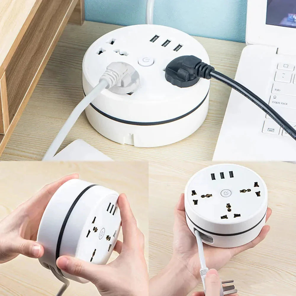Smart Home Power Strip with USB Ports – EU Plug Multipurpose Extension Cord & Fast Charging Solution