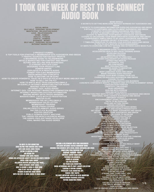 AUDIOBOOK Collection: Be kind to yourself and re-connect, learn and refresh yourself