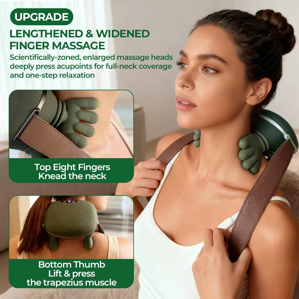 Experience Ultimate Cervical Relief with the Bionic Wireless Neck and Shoulder Massager - Advanced Kneading Technology for Total Relaxation!