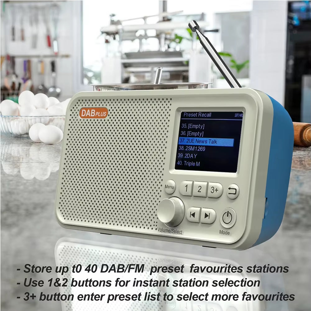 C10 Radio Portable Radio LCD Screen Alarm Clock DAB DAB+ FM Bluetooth-Compatible Broadcasting Radio Supports TF Card MP3 Player
