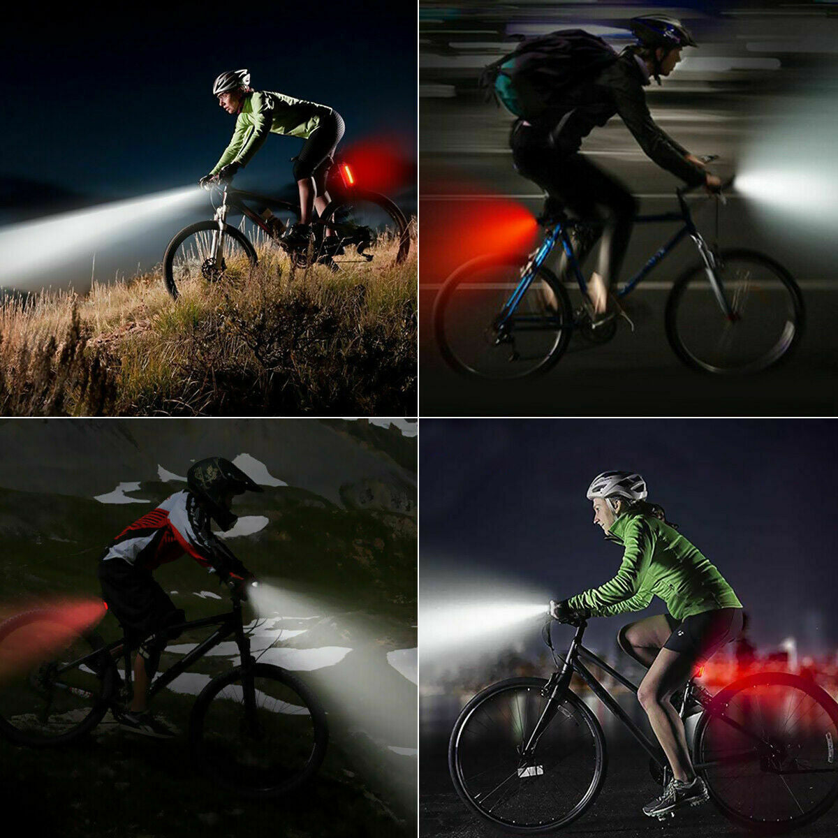 Ultimate USB Rechargeable LED Bicycle Headlight - Waterproof Front & Rear Lights for Safe Night Riding