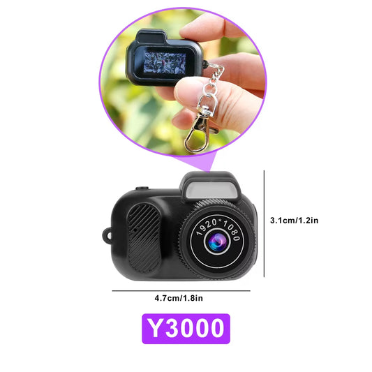 Ultra Compact Retro Mini Camera Y4000 - Capture Stunning HD 1080P Videos with Built-in Screen, Flash Lamp & Battery Dock!