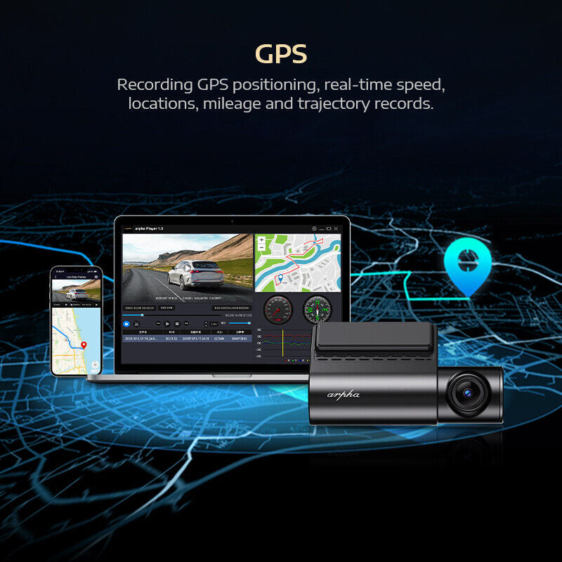 Ultra HD 4K WiFi Dash Cam with G-Sensor & Parking Mode - Free App & GPS Video Recorder for Ultimate Car Security