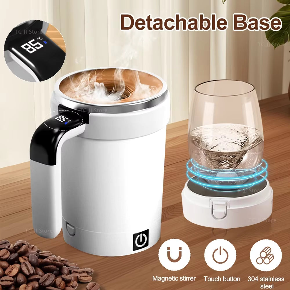 Effortless Hot Beverages: Revolutionary Rechargeable Automatic Stirring Mug with Electric Magnetic Mixer!