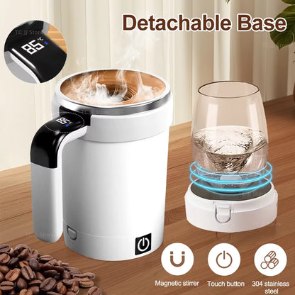 Effortless Hot Beverages: Revolutionary Rechargeable Automatic Stirring Mug with Electric Magnetic Mixer!