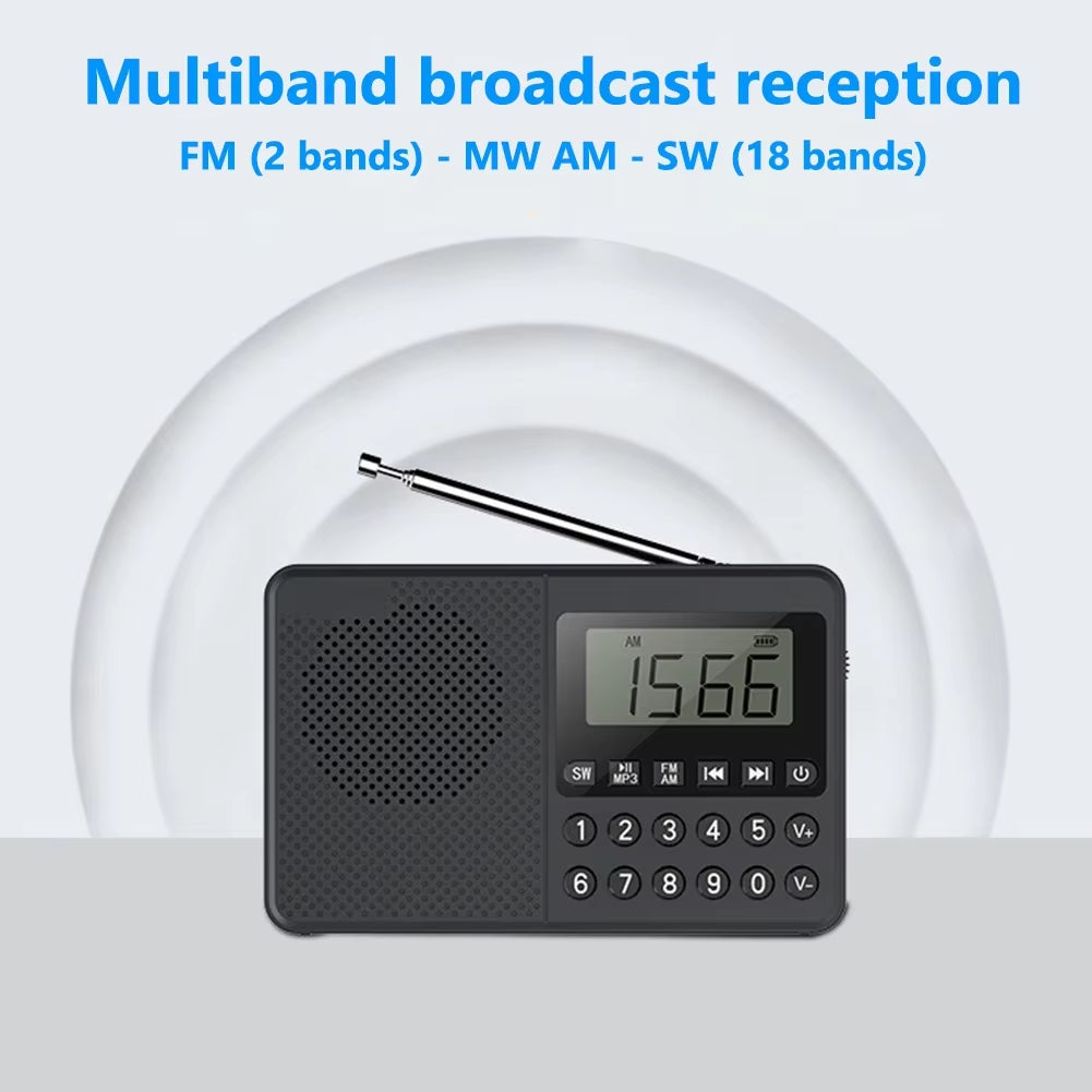 C10 Radio Portable Radio LCD Screen Alarm Clock DAB DAB+ FM Bluetooth-Compatible Broadcasting Radio Supports TF Card MP3 Player