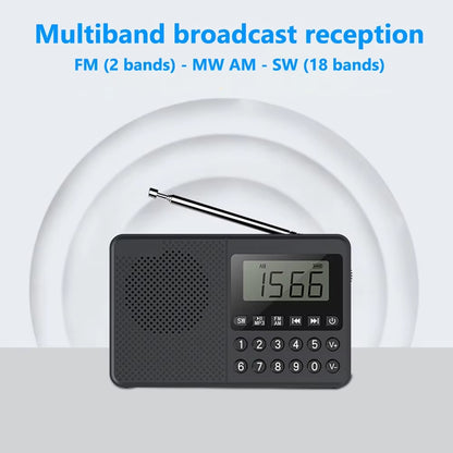 C10 Radio Portable Radio LCD Screen Alarm Clock DAB DAB+ FM Bluetooth-Compatible Broadcasting Radio Supports TF Card MP3 Player