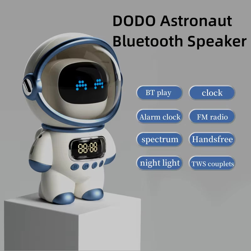 Smart Astronaut Bluetooth Speaker - Portable Wireless Audio with Nightlight, FM Radio & Subwoofer