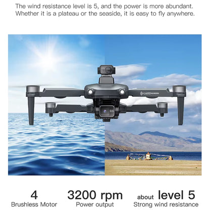 L600 PRO MAX/PRO GPS Drone - 5KM Range, 4K Dual Camera, 3-Axis Gimbal, 360° Obstacle Avoidance, Brushless Quadcopter