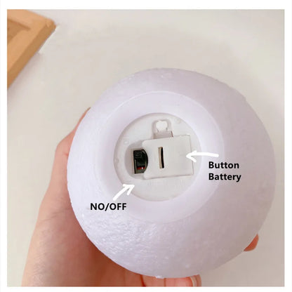 Magical 3D Printed LED Moon Lamp - Colorful Night Light for Kids - Ideal Christmas Gift in 8/10/12Cm Sizes