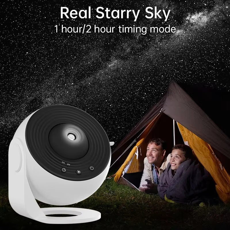 Enchanting LED Galaxy Projector Night Light - 360° Rotating Starry Sky Lamp for Kids' Rooms and Perfect Gift!