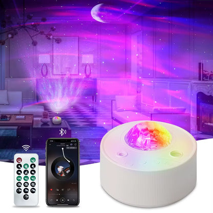 Enchanting Northern Lights LED Galaxy Projector - Bluetooth Music & Star Projection Lamp for Dreamy Bedroom Decor & Perfect Child Gift
