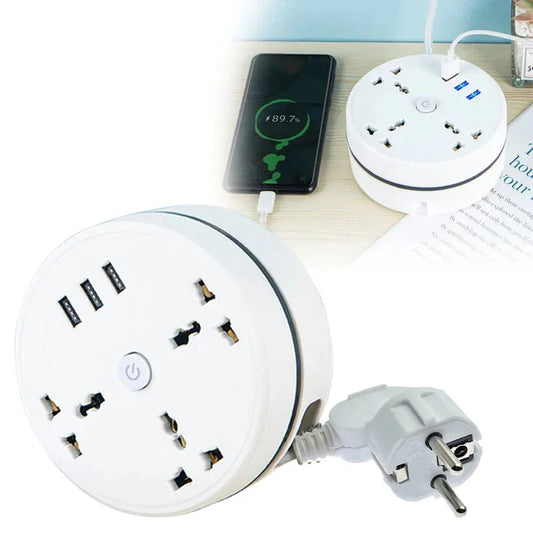 Smart Home Power Strip with USB Ports – EU Plug Multipurpose Extension Cord & Fast Charging Solution