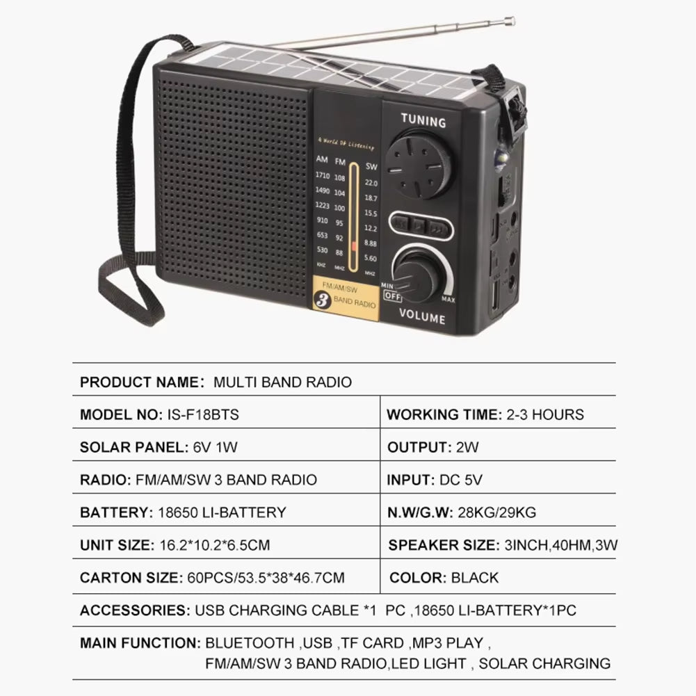 C10 Radio Portable Radio LCD Screen Alarm Clock DAB DAB+ FM Bluetooth-Compatible Broadcasting Radio Supports TF Card MP3 Player