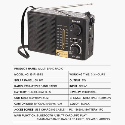 C10 Radio Portable Radio LCD Screen Alarm Clock DAB DAB+ FM Bluetooth-Compatible Broadcasting Radio Supports TF Card MP3 Player