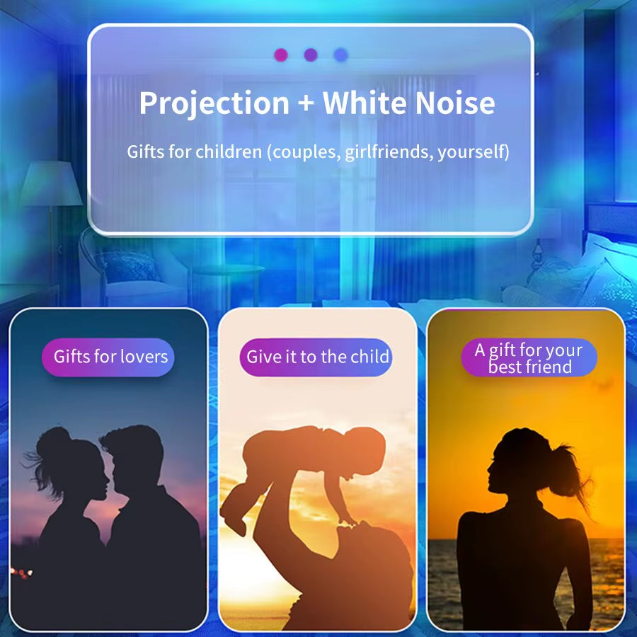 Enchanting Northern Lights LED Galaxy Projector - Bluetooth Music & Star Projection Lamp for Dreamy Bedroom Decor & Perfect Child Gift