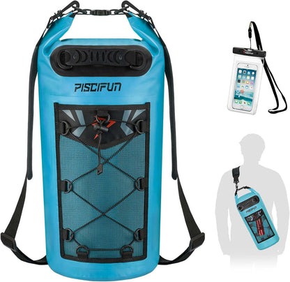 Ultimate Waterproof Floating Dry Bag Backpack with Phone Case - Ideal for Boating, Kayaking, and Fishing (Available in 10L, 20L, 30L, 40L)