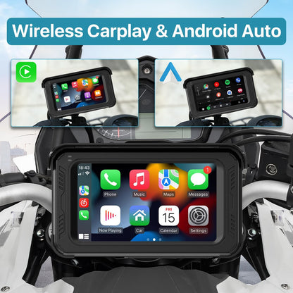 Revolutionary Motorcycle DVR Dash Cam - HD 1080P, Wireless Carplay & Android Auto, TPMS, GPS, G-Sensor, 5" Touch Screen, Waterproof & Bluetooth Enabled - MT02