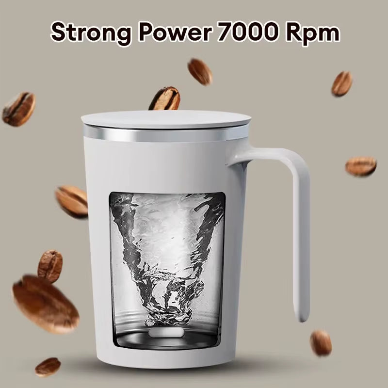 Rechargeable 400ml Automatic Stirring Mug - Portable Electric Stainless Steel Coffee Mixer for Effortless Blending