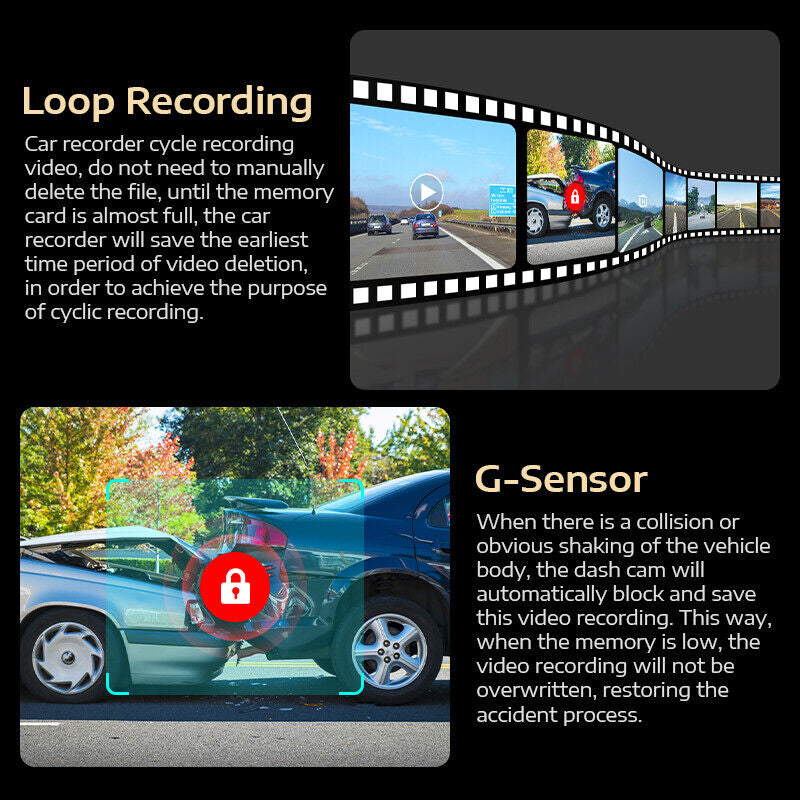 Ultra HD 4K WiFi Dash Cam with G-Sensor & Parking Mode - Free App & GPS Video Recorder for Ultimate Car Security