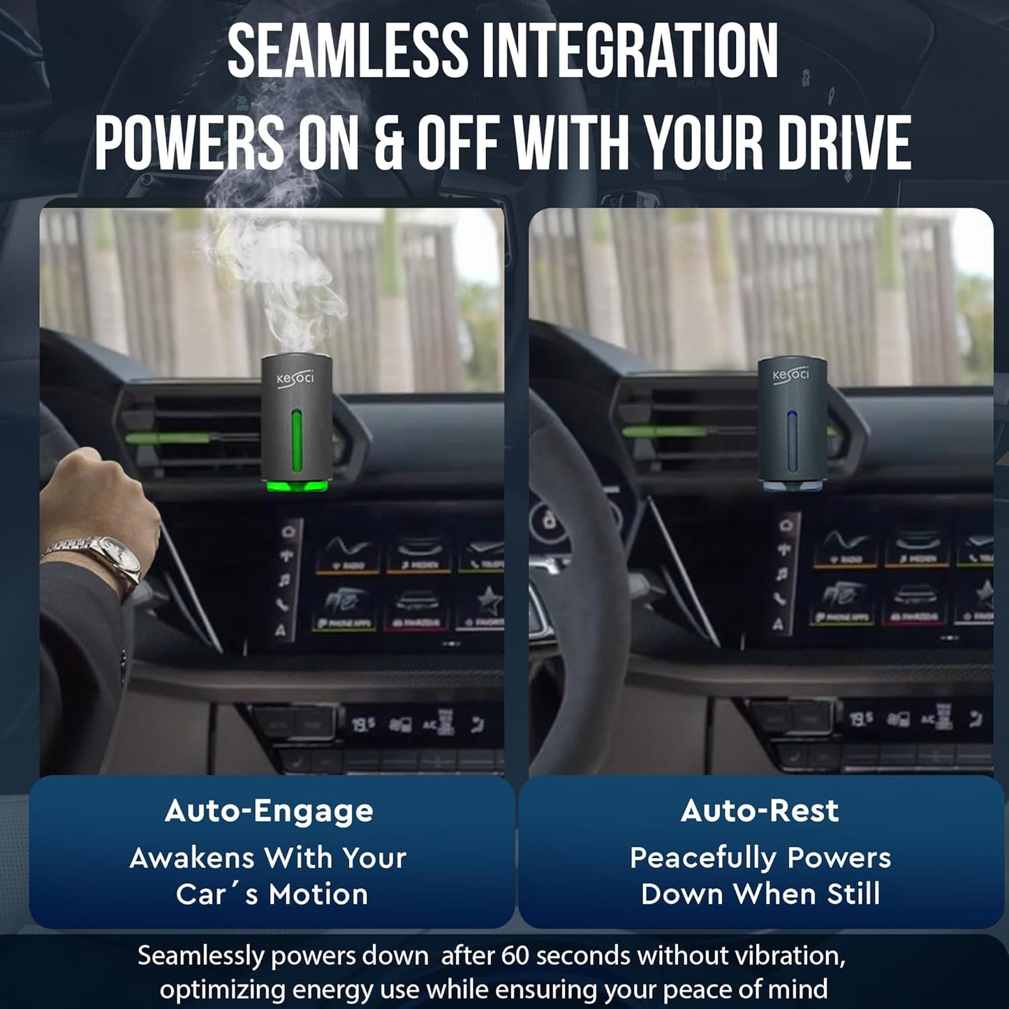 Transform Your Drive: Smart Car Air Freshener with 3 Exclusive Fresh Essence Fragrances
