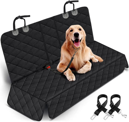 Premium Waterproof Dog Car Seat Cover - Non-Slip Protection for Cars, Trucks & SUVs - Stylish Black Design with Middle Armrest Fit