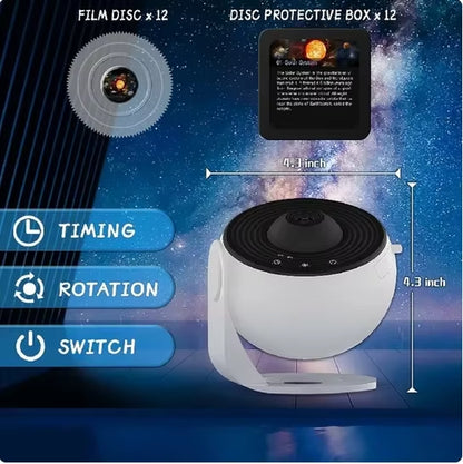 Enchanting LED Galaxy Projector Night Light - 360° Rotating Starry Sky Lamp for Kids' Rooms and Perfect Gift!
