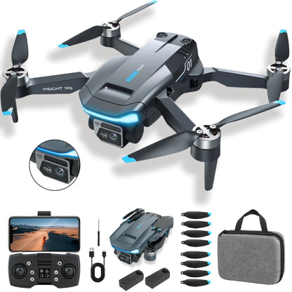 F194 GPS Drones with 1080HD Camera - Foldable, Lightweight Quadcopter for Beginners & Adults - Includes Follow Me Mode & 2 Batteries!