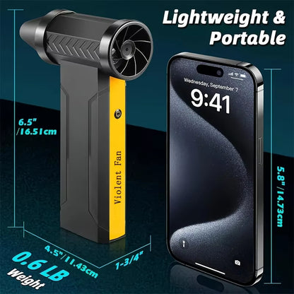 High-Speed 800,000RPM USB Rechargeable Turbo Air Blower - Powerful Brushless Motor Dust Removal Fan