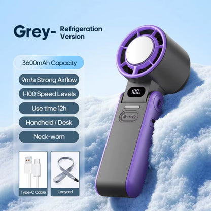 Mini Handheld Turbo Cooling Fan High-Speed Cold Air 3600Mah USB Rechargeable Cold Compress Fan Foldable Portables Desktop Fan