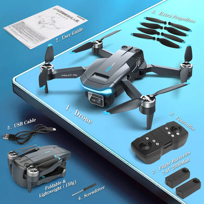 F194 GPS Drones with 1080HD Camera - Foldable, Lightweight Quadcopter for Beginners & Adults - Includes Follow Me Mode & 2 Batteries!