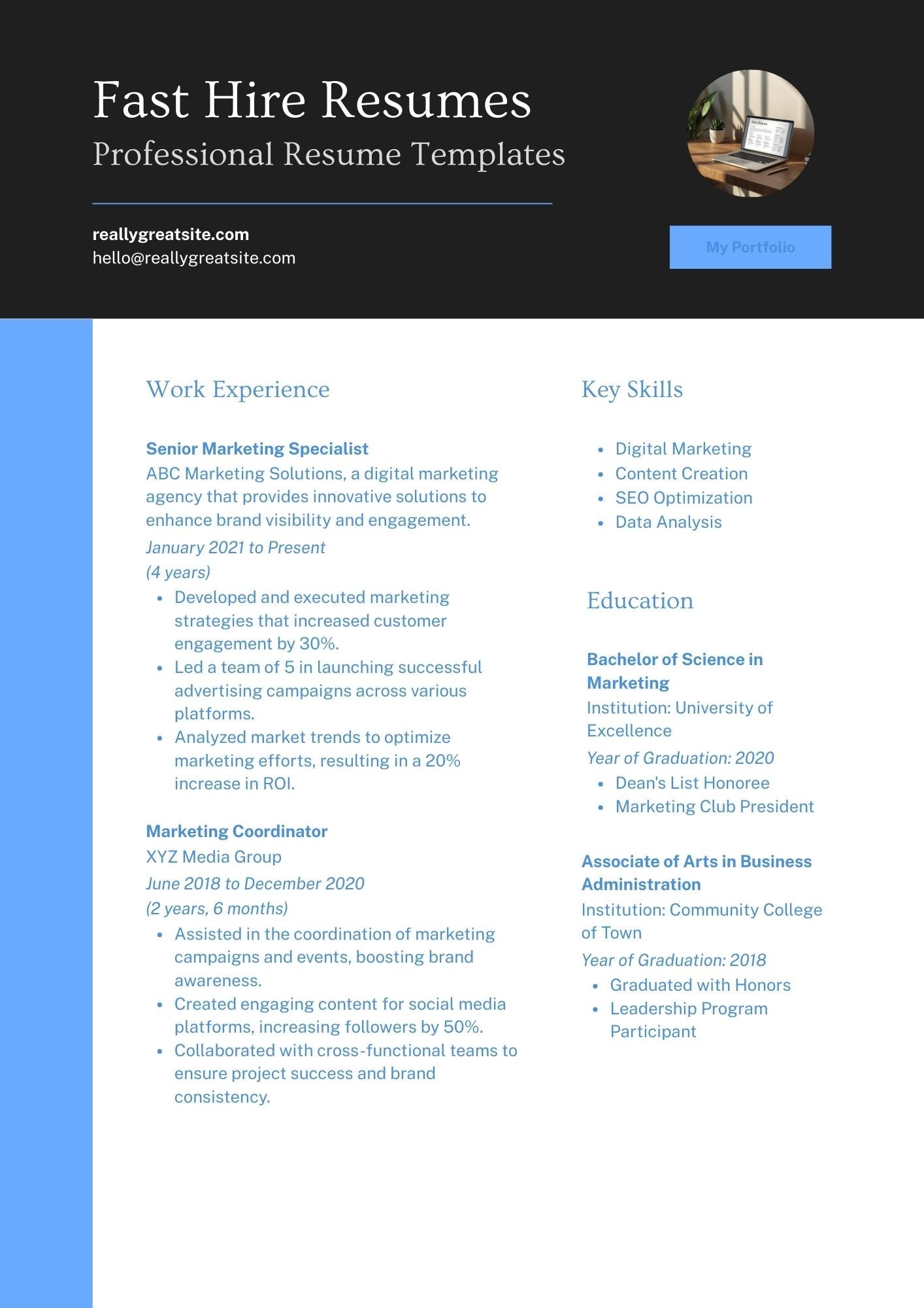 Modern Resume Template Digital Product Collection