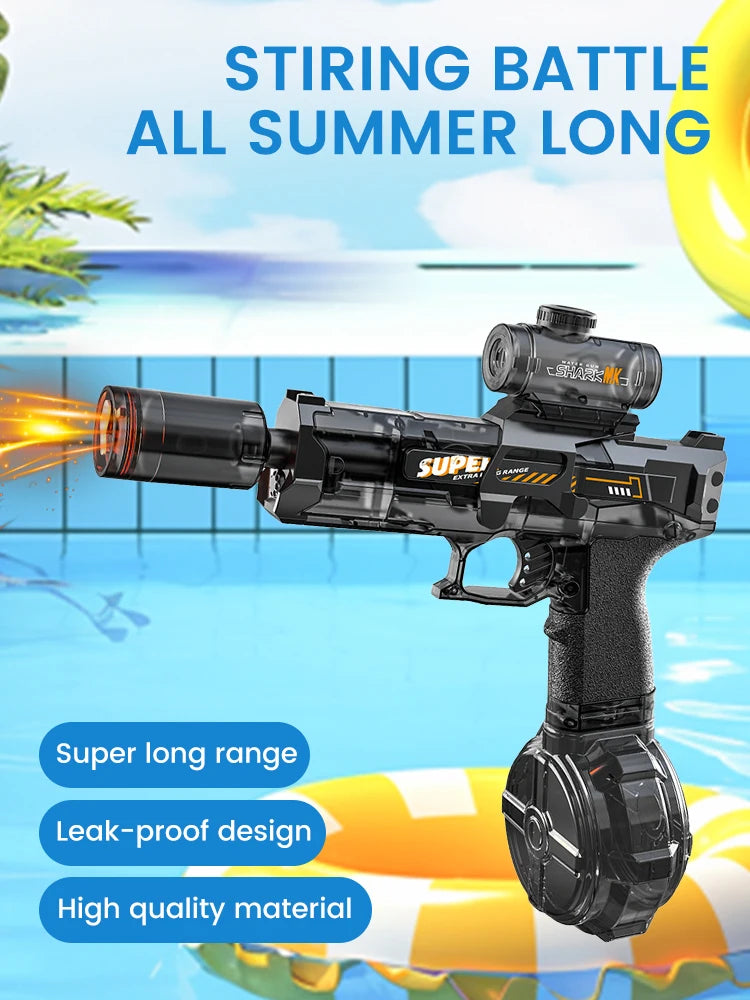 LED Electric Water Gun with Automatic Sensor Lights – Powerful Water Blaster for Kids, Teens & Adults | Summer Outdoor Beach Toy