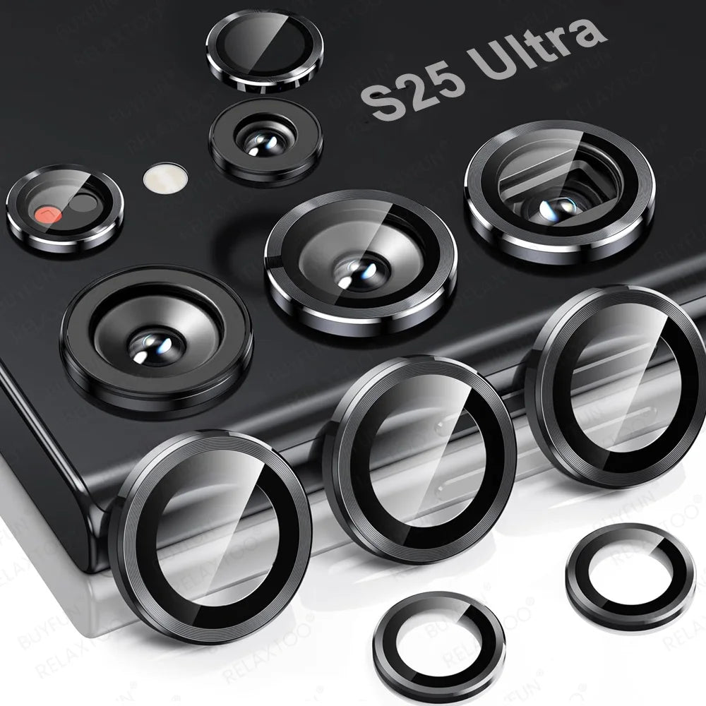 Samung S25 Ultra Glass HD Lens Ring for Samsung Galaxy S25Ultra S 25 plus Samsungs25 S25U 5G 3D Metal Camera Protector Case Cap