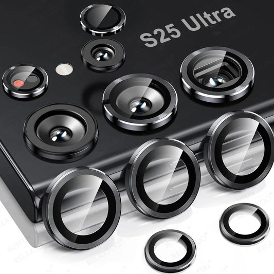 Samung S25 Ultra Glass HD Lens Ring for Samsung Galaxy S25Ultra S 25 plus Samsungs25 S25U 5G 3D Metal Camera Protector Case Cap