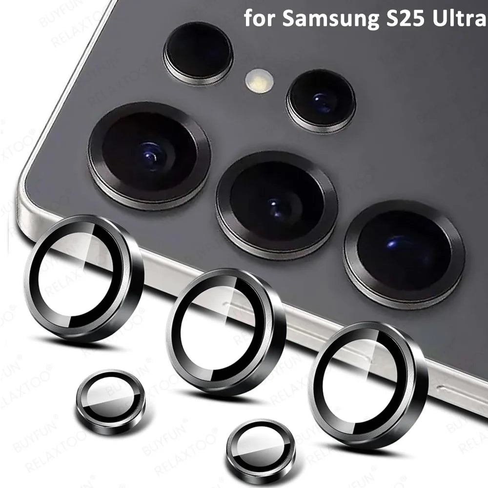 Samung S25 Ultra Glass HD Lens Ring for Samsung Galaxy S25Ultra S 25 plus Samsungs25 S25U 5G 3D Metal Camera Protector Case Cap
