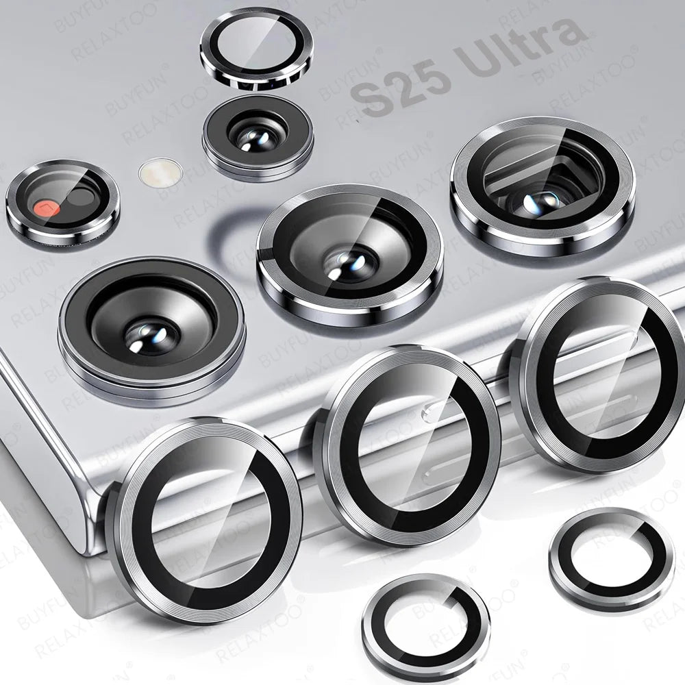 Samung S25 Ultra Glass HD Lens Ring for Samsung Galaxy S25Ultra S 25 plus Samsungs25 S25U 5G 3D Metal Camera Protector Case Cap