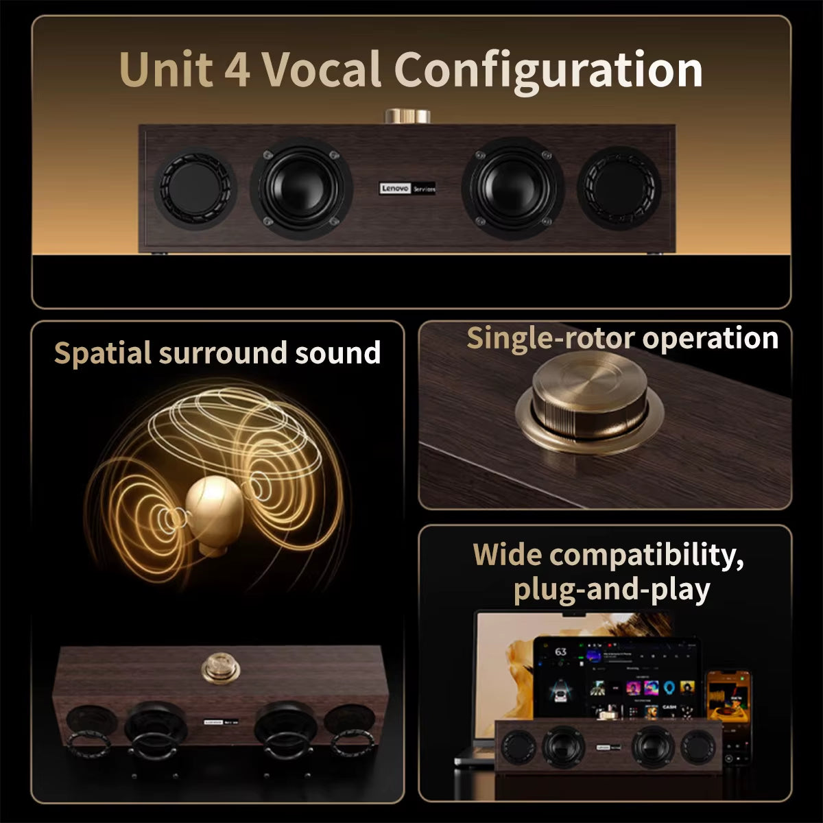 C02 Retro Multimedia Bluetooth Speaker - Wired & Wireless Dual-Mode Subwoofer for TV, Computer & Mobile Devices