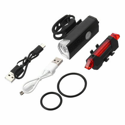 Ultimate USB Rechargeable LED Bicycle Headlight - Waterproof Front & Rear Lights for Safe Night Riding