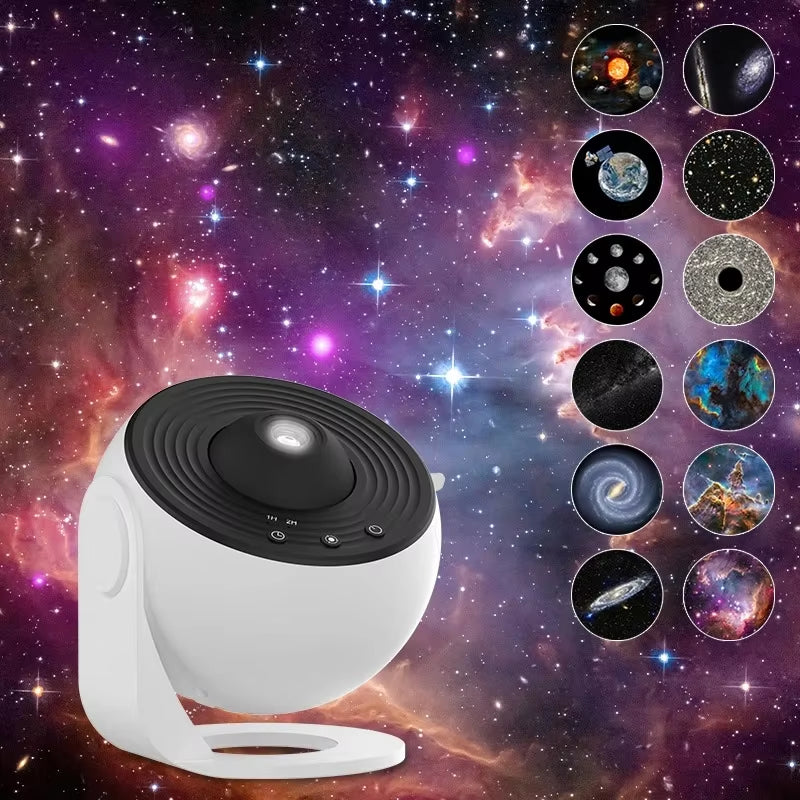 Enchanting LED Galaxy Projector Night Light - 360° Rotating Starry Sky Lamp for Kids' Rooms and Perfect Gift!