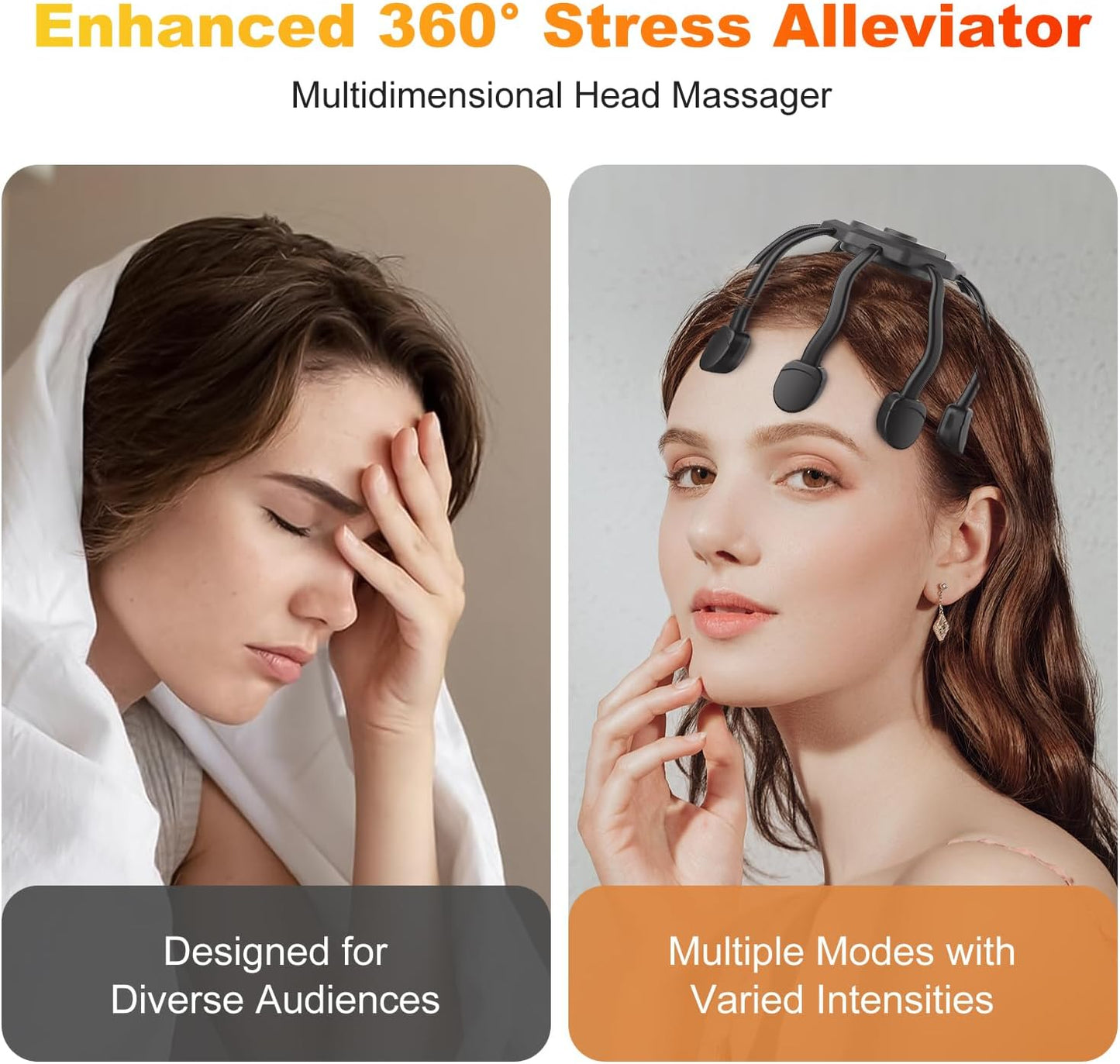 Ultimate Cordless 360° Electric Scalp Massager - Experience Revitalizing Relaxation with 3 Soothing Modes!