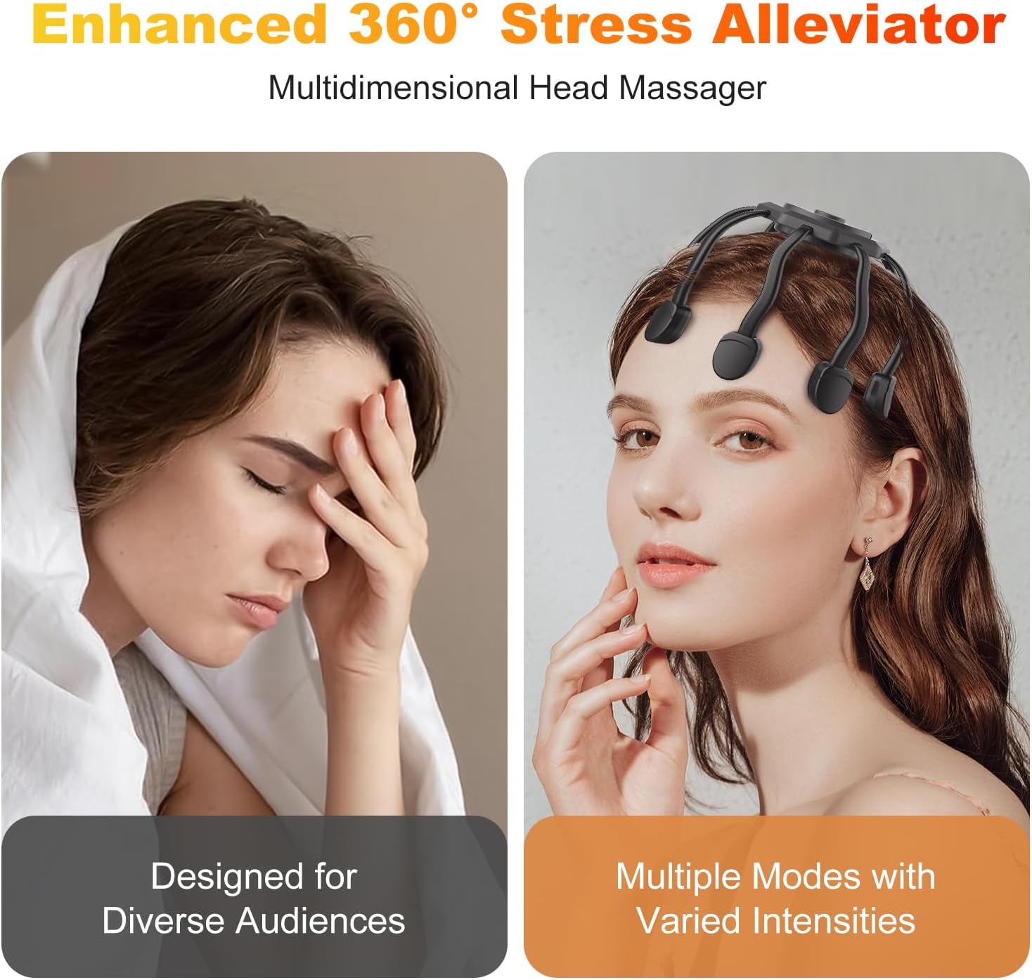 Ultimate Cordless 360° Electric Scalp Massager - Experience Revitalizing Relaxation with 3 Soothing Modes!