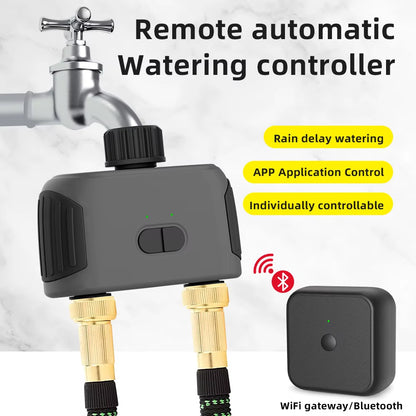 Smart Garden Irrigation System - Tuya Bluetooth 2-Way Automatic Water Timers with Wifi Gateway for Effortless Watering