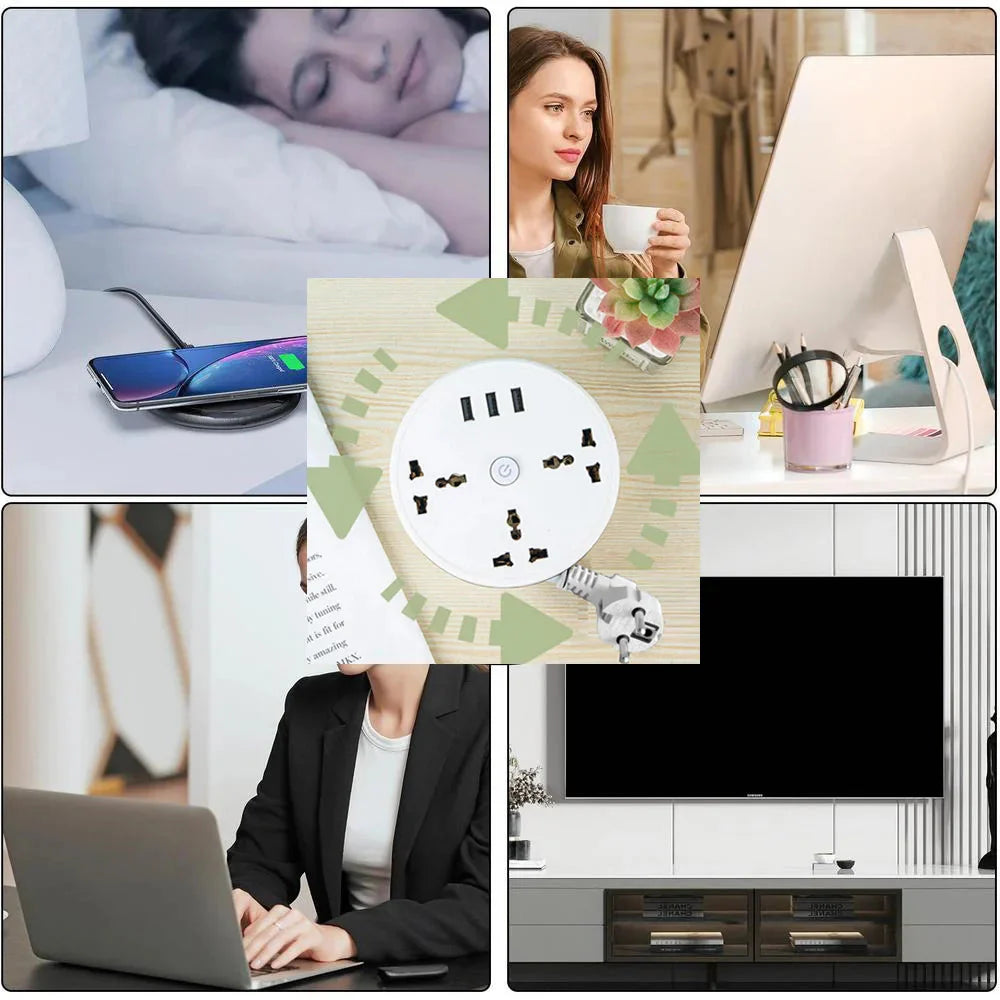 Smart Home Power Strip with USB Ports – EU Plug Multipurpose Extension Cord & Fast Charging Solution