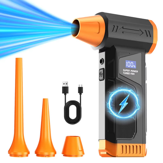 2026 Upgrade: High-Power Brushless Wireless Jet Fan Turbo Blower with LED Display - Ideal for Car Cleaning & Outdoor BBQ!