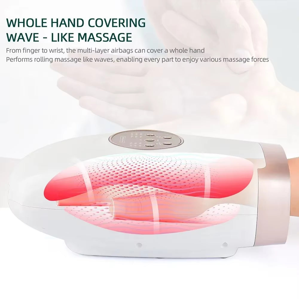 Experience Pain-Free Living: Ultimate Hand Massager with Airbag Compression & Soothing Hot Compress for Arthritis Relief